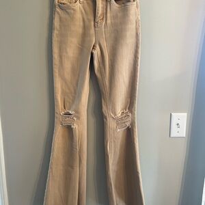 Vervet Tan Flare Jeans for Women